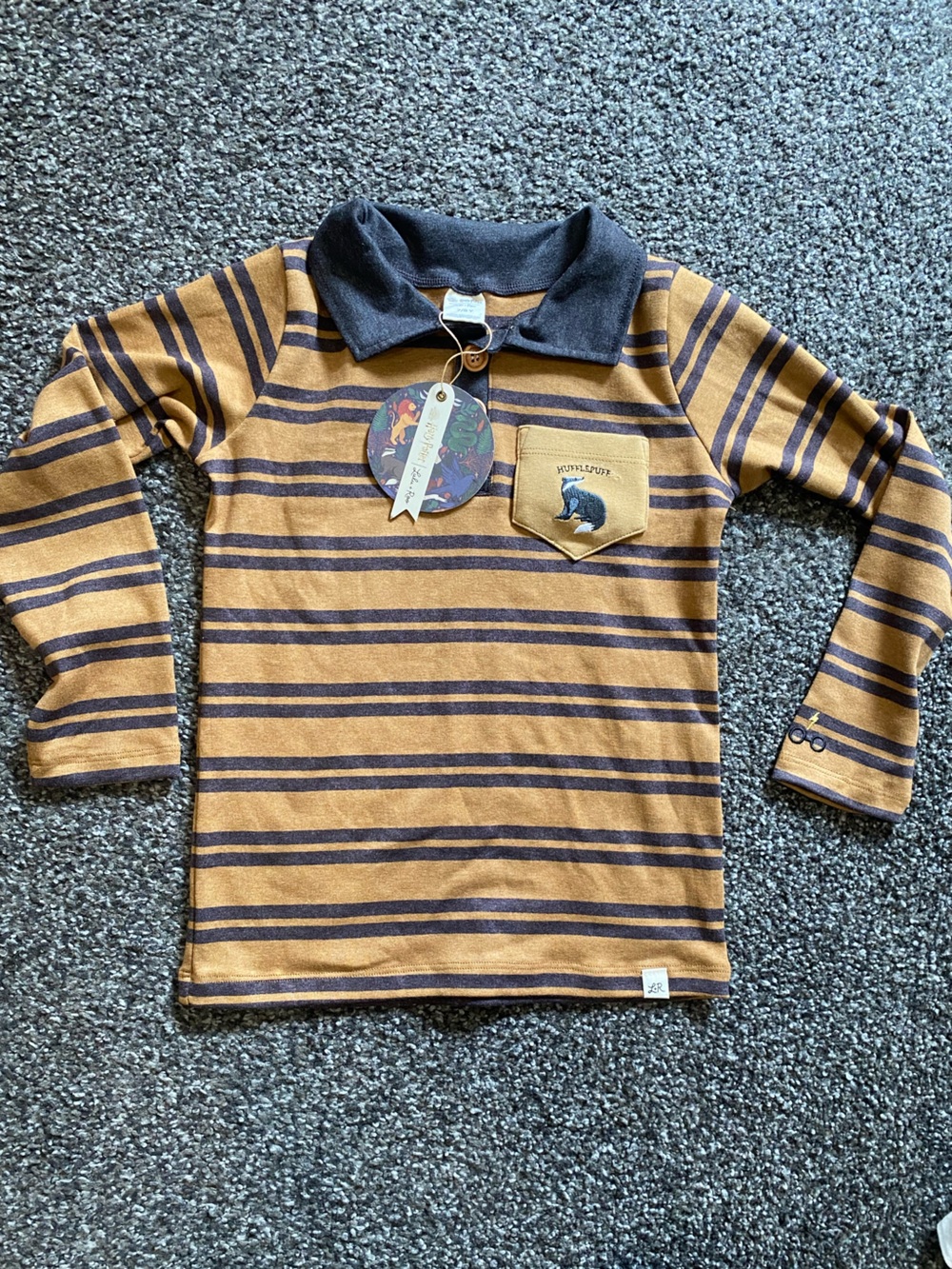 New! Lulu and Roo 7/8Y Harry Potter hufflepuff polo shirt top